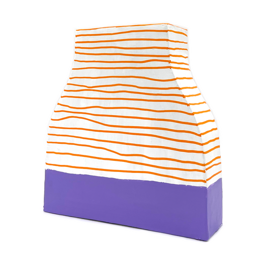 Orange and Purple Striped Vase