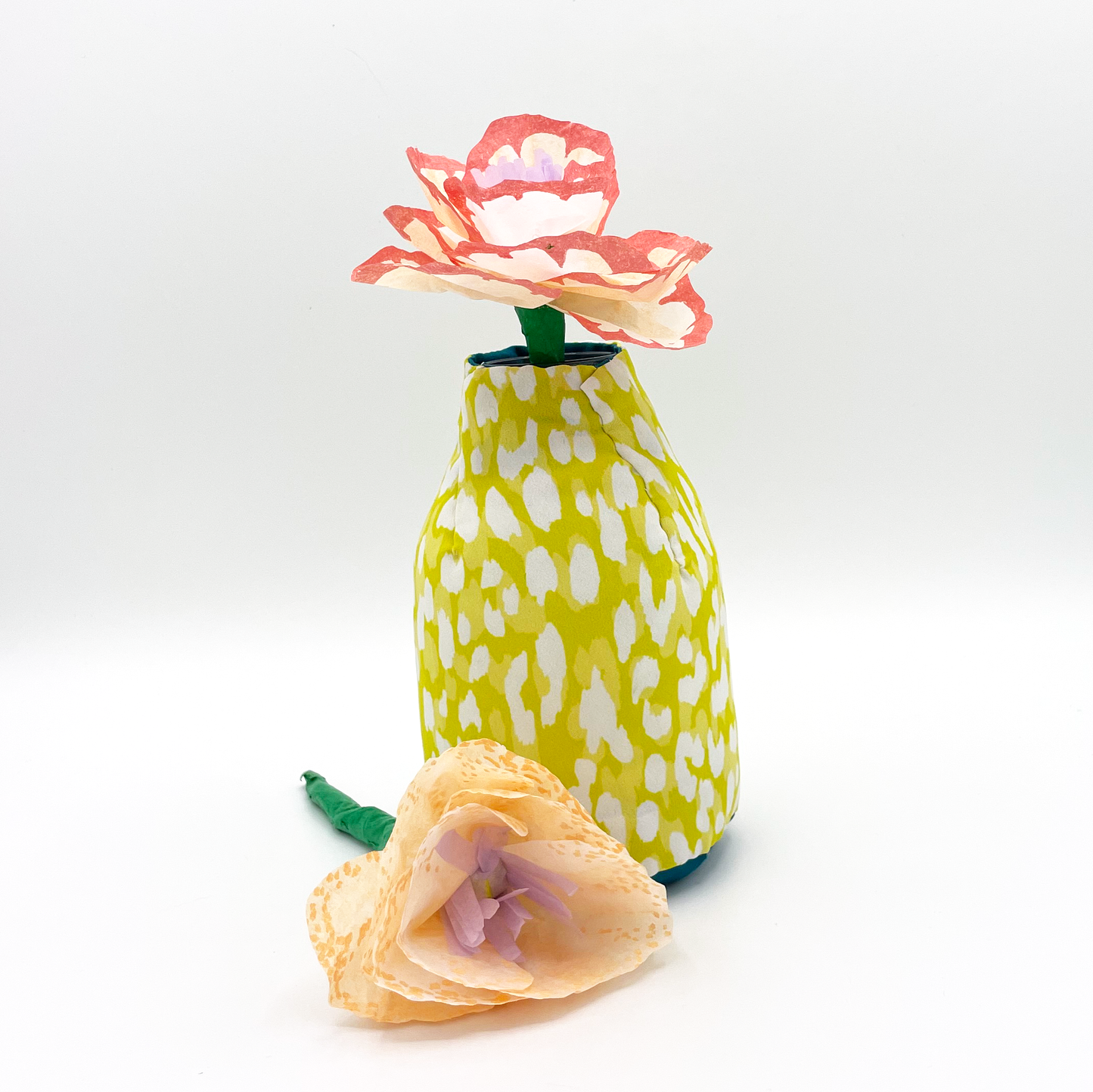 Soft Vase - Green and White