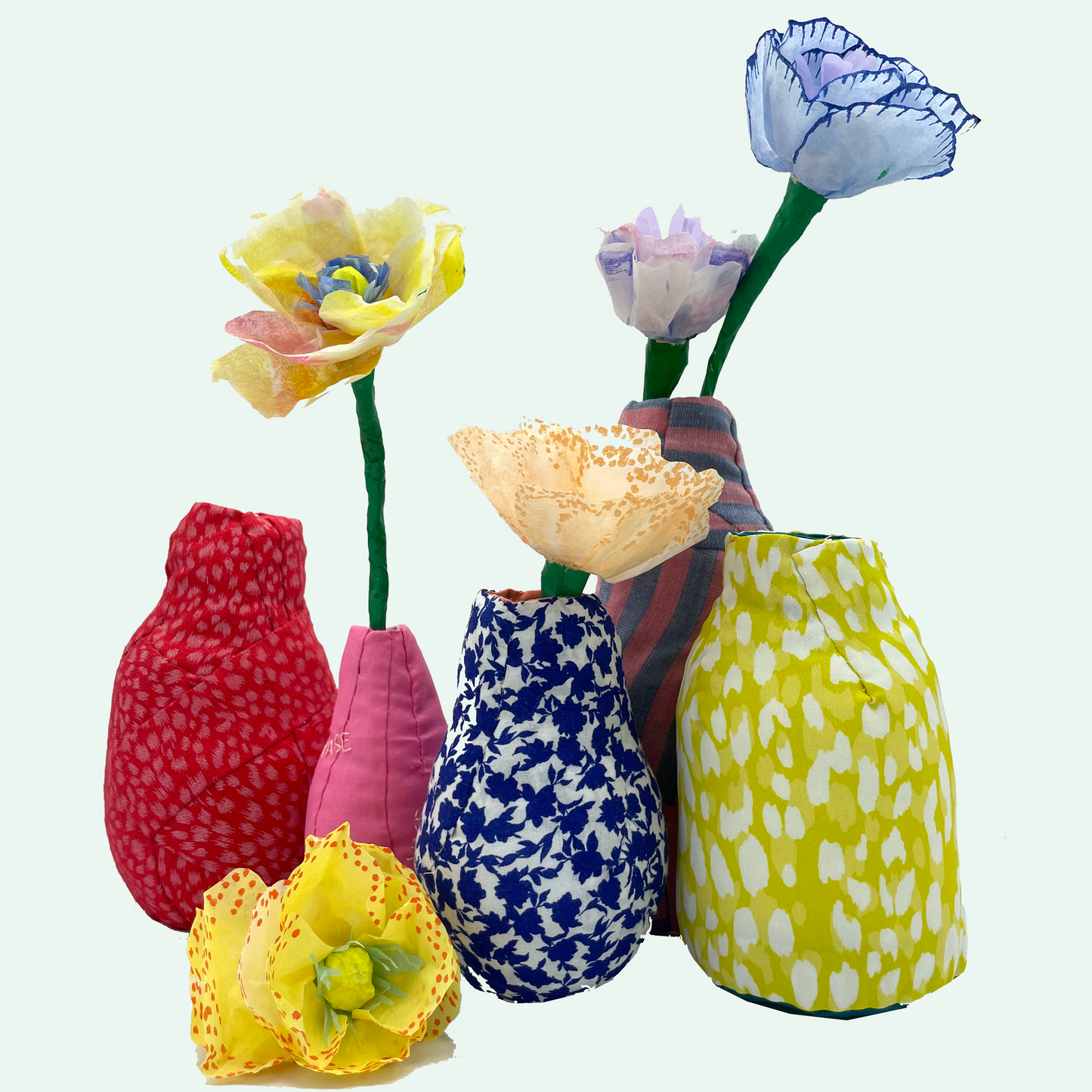 Soft Vase - Green and White